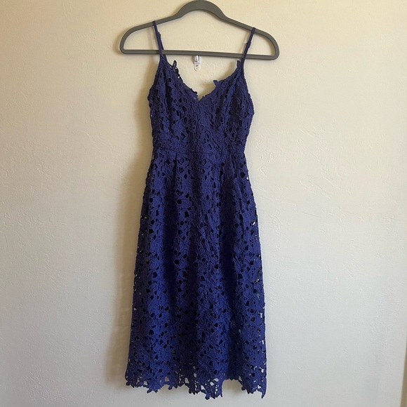 ASTR The Label Lace Crochet A Line Dress Purple Size Small - Picture 3 of 6